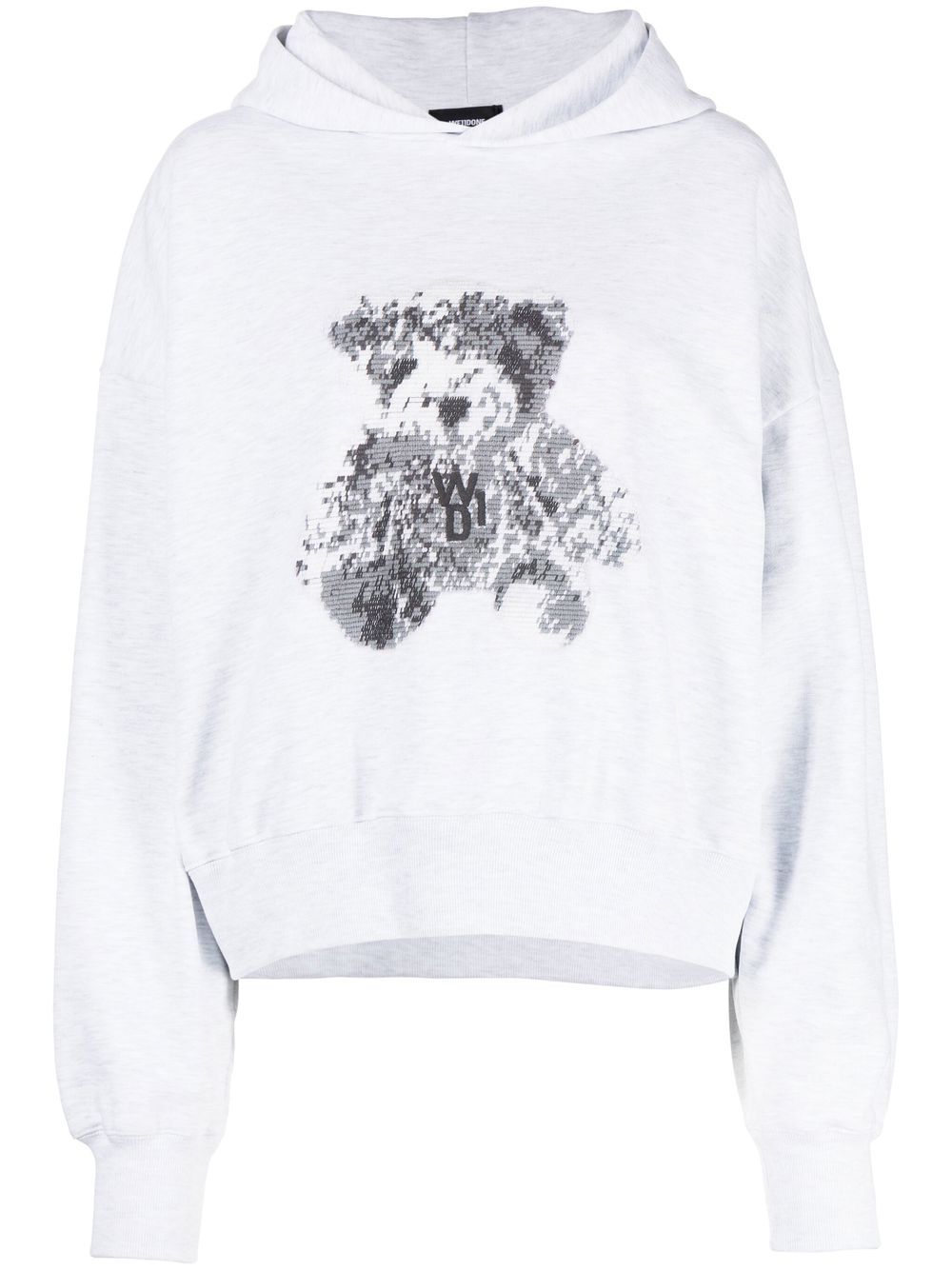 Teddy bear print hoodie - Grey