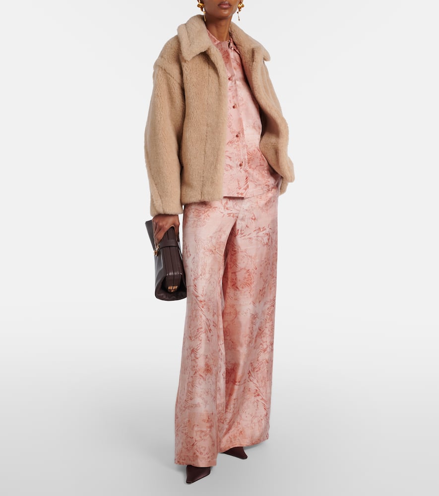 Tritone cropped teddy jacket