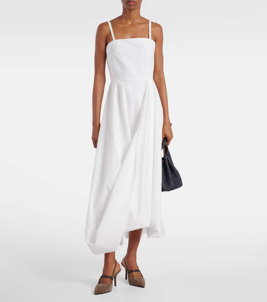 Cotton-blend midi dress