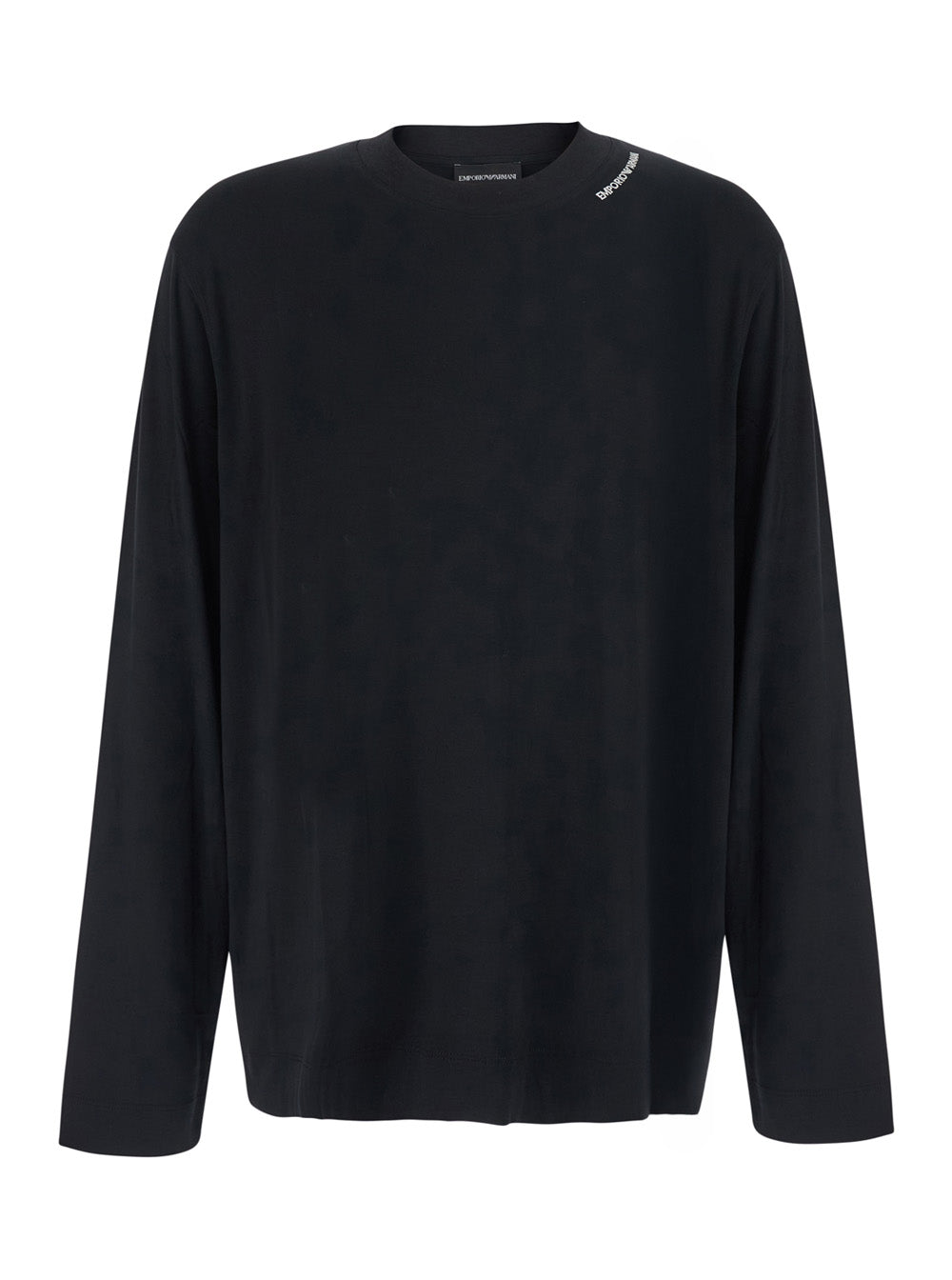 Modal and Silk Blend Long-Sleeve T-Shirt — Black