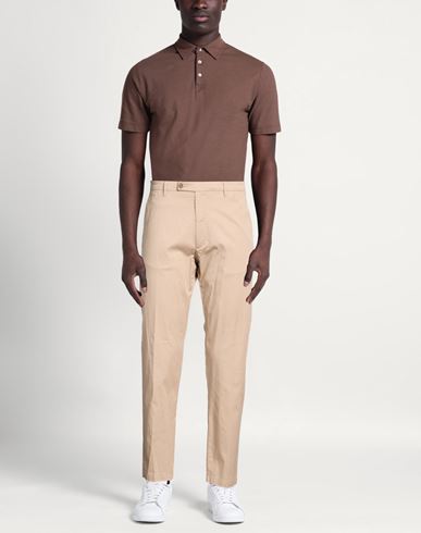 Man Pants Beige Size 38 Cotton, Elastane