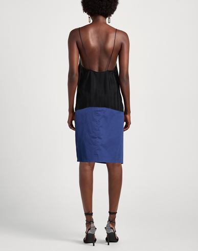 Woman Midi skirt Blue Size 2 Cotton, Elastane