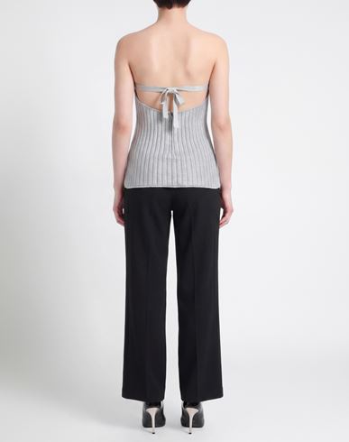 Woman Top Silver Size XS Cotton, Virgin Wool, Polyester