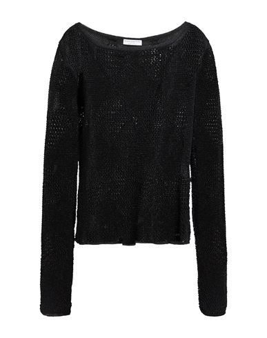 Woman Sweater Black Size 2 Viscose, Metallic fiber