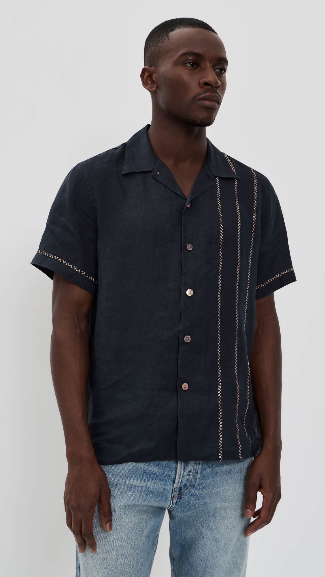 Short Sleeve Casual Fit Shirt Very Dark Navy