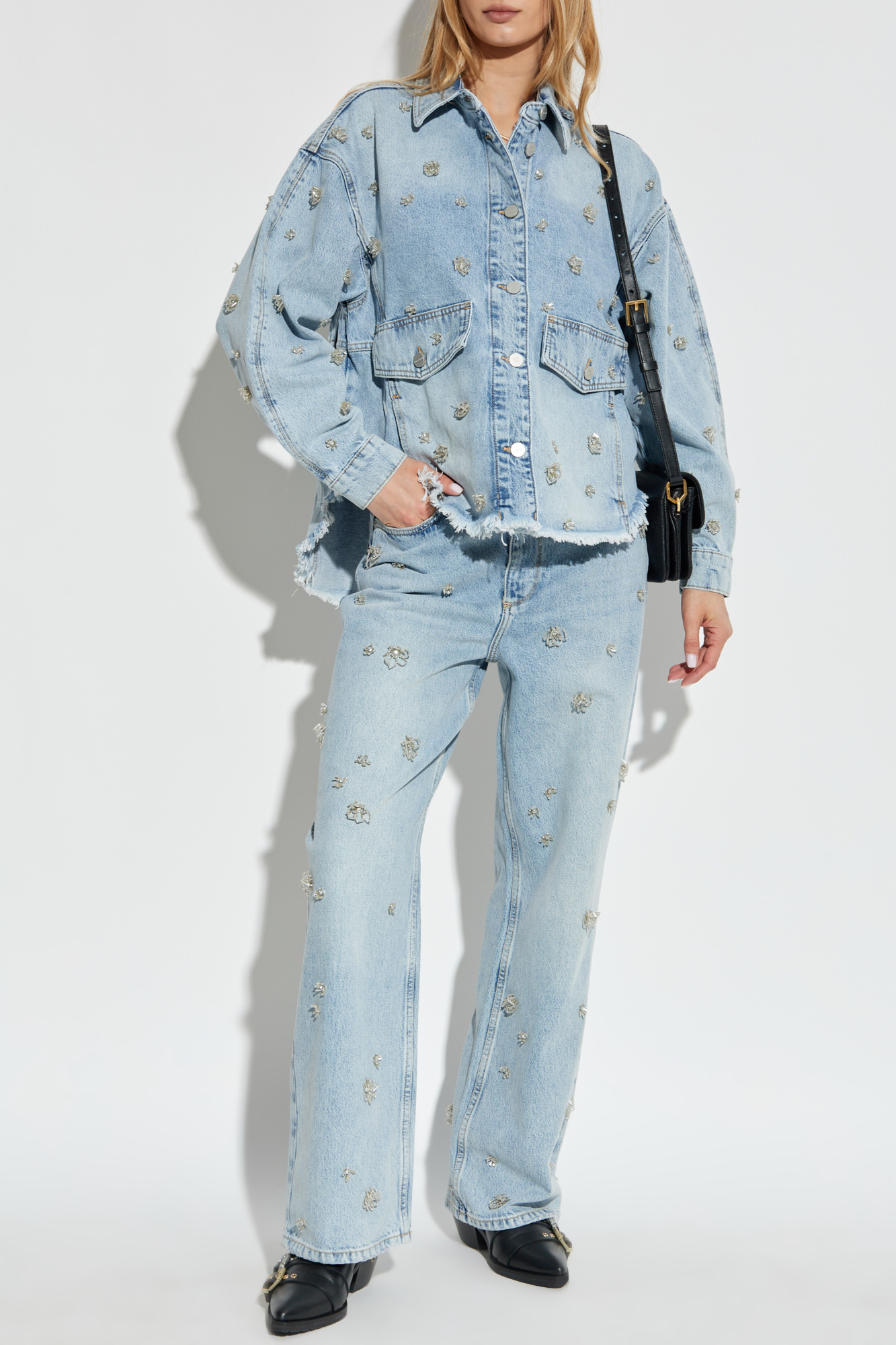 AllSaints Jeans With Appliqués, Women's, Light Blue