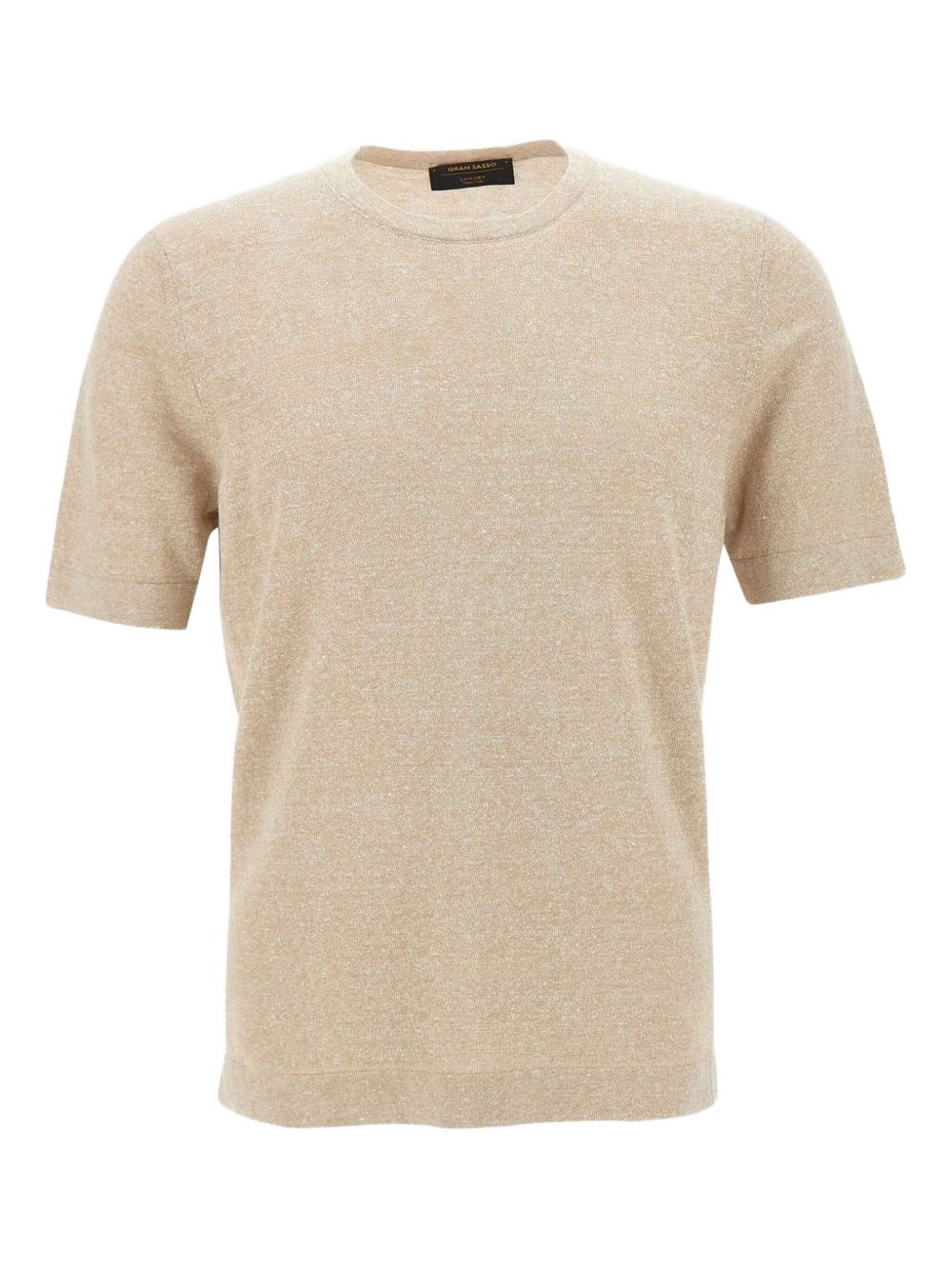 Marl-knit short-sleeve T-shirt - Neutrals