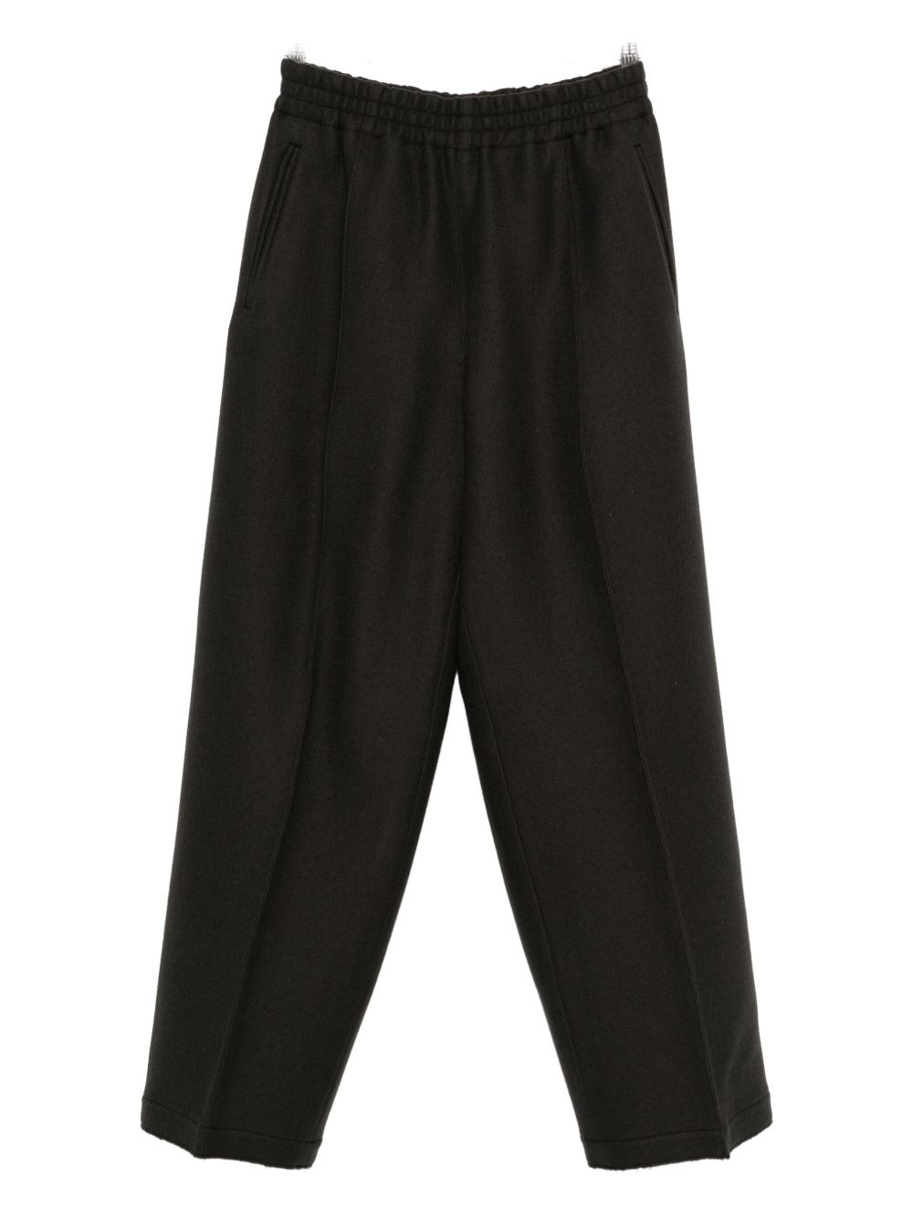 Wool Wide-Leg Trousers — Black