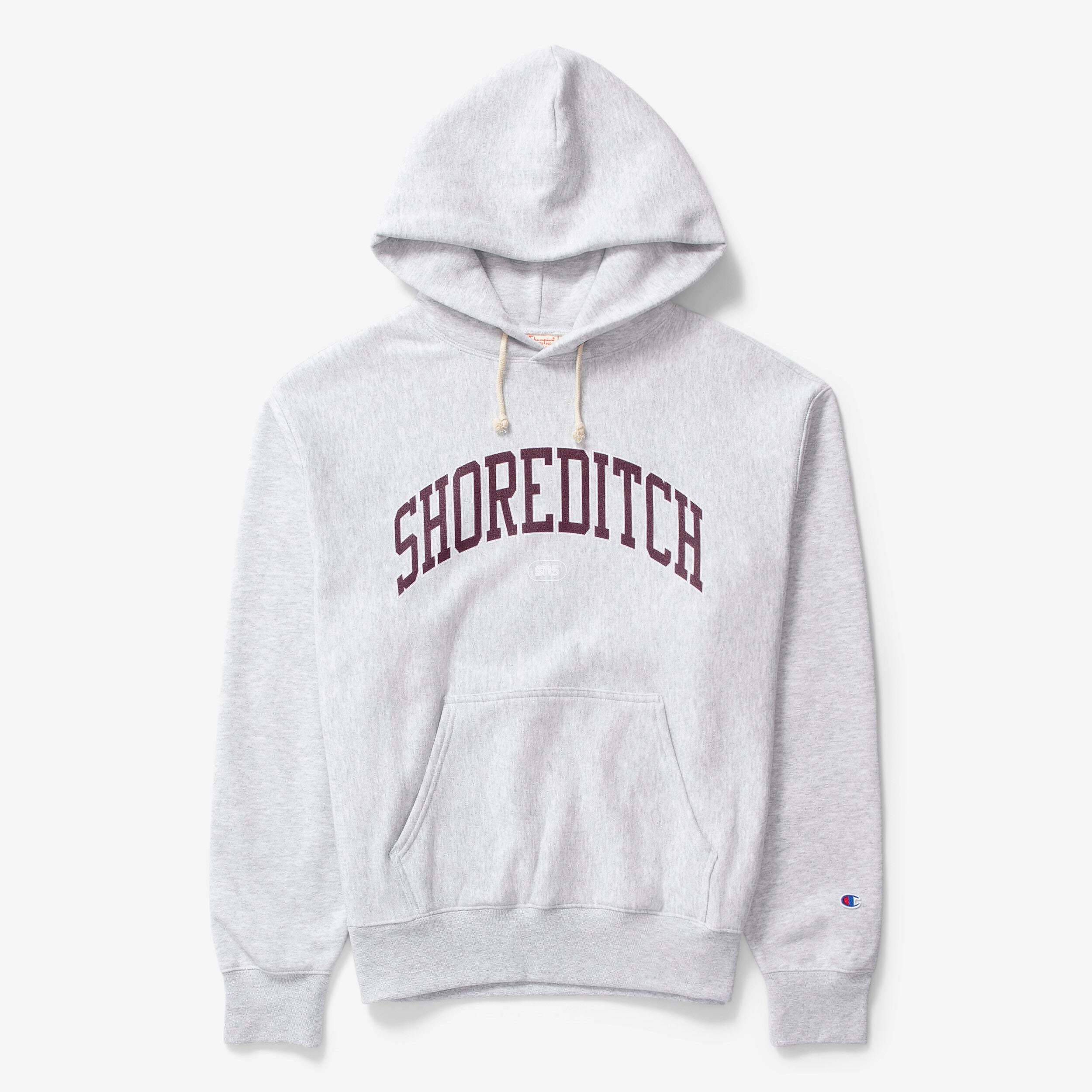 SNS Shoreditch Hoodie - Grey/Burgundy - unisex