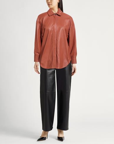 Woman Shirt Tan Size 4 Leather