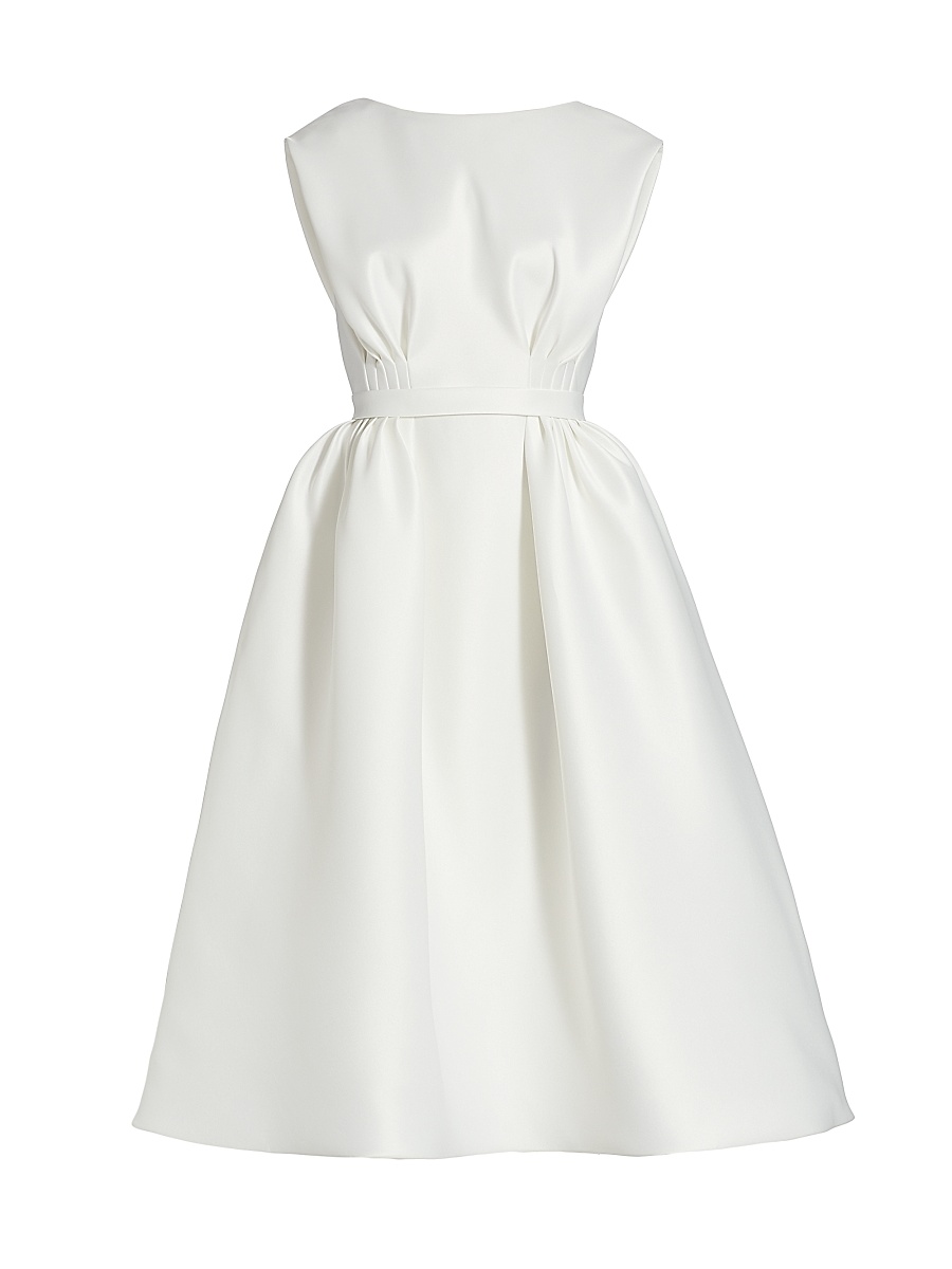 Women's Mikado A-Line Midi-Dress - Ivory