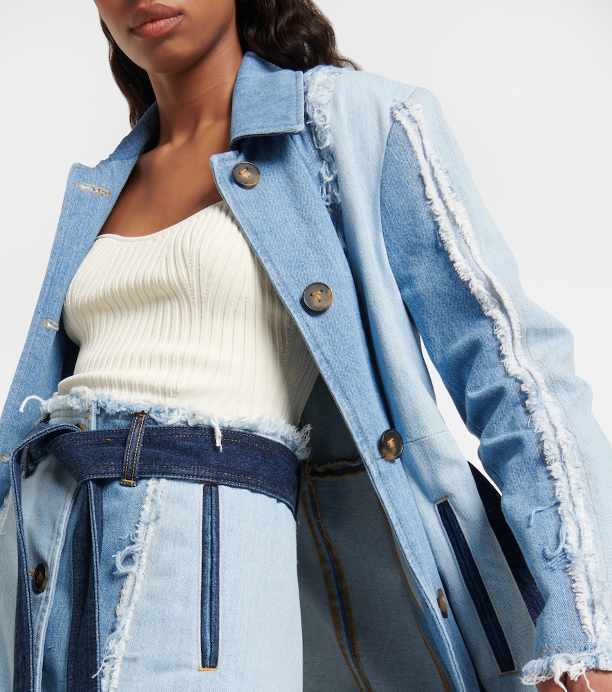 Belted denim coat