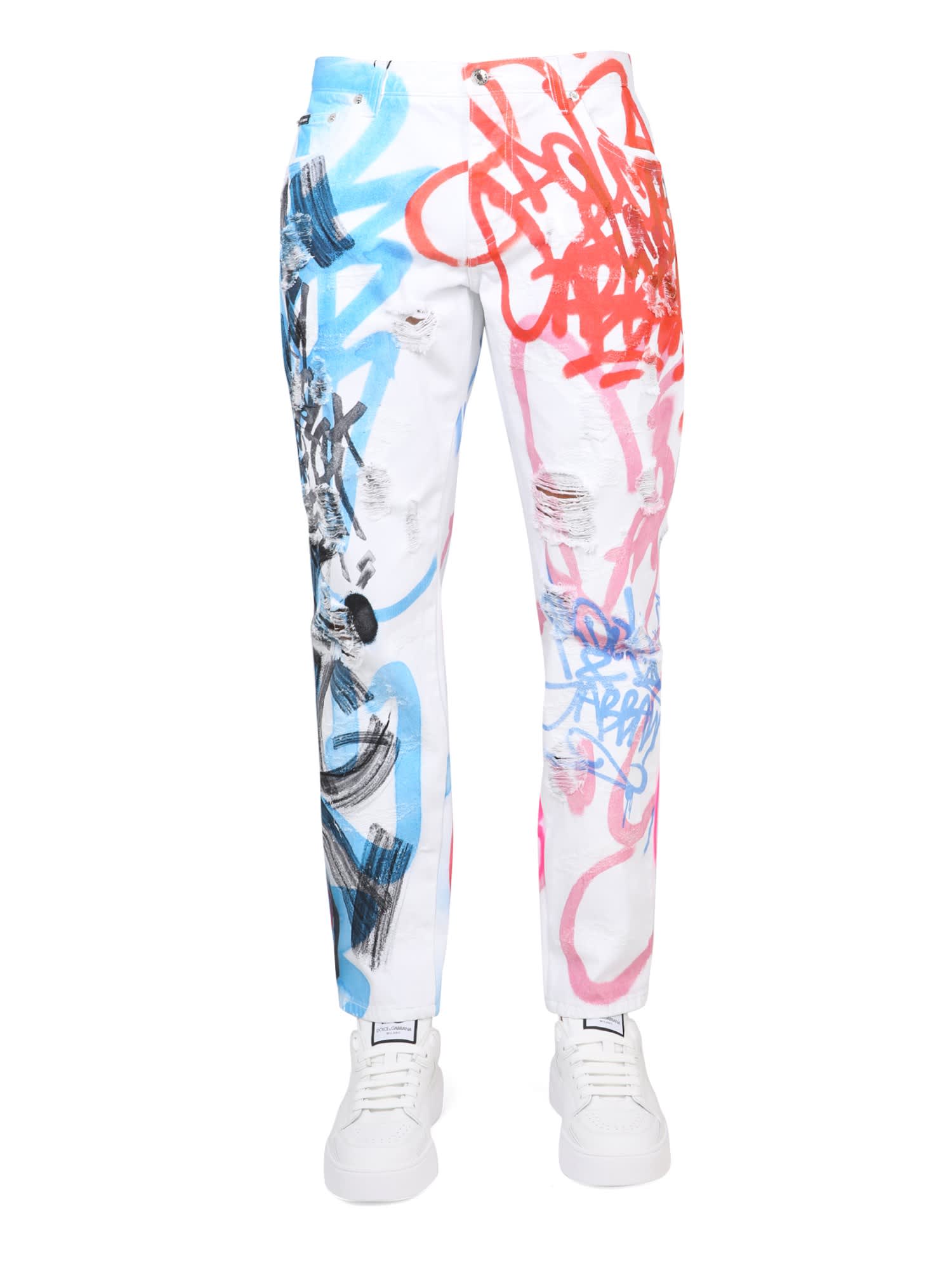 Loom 56 Jeans Stampa Graffiti Colorata