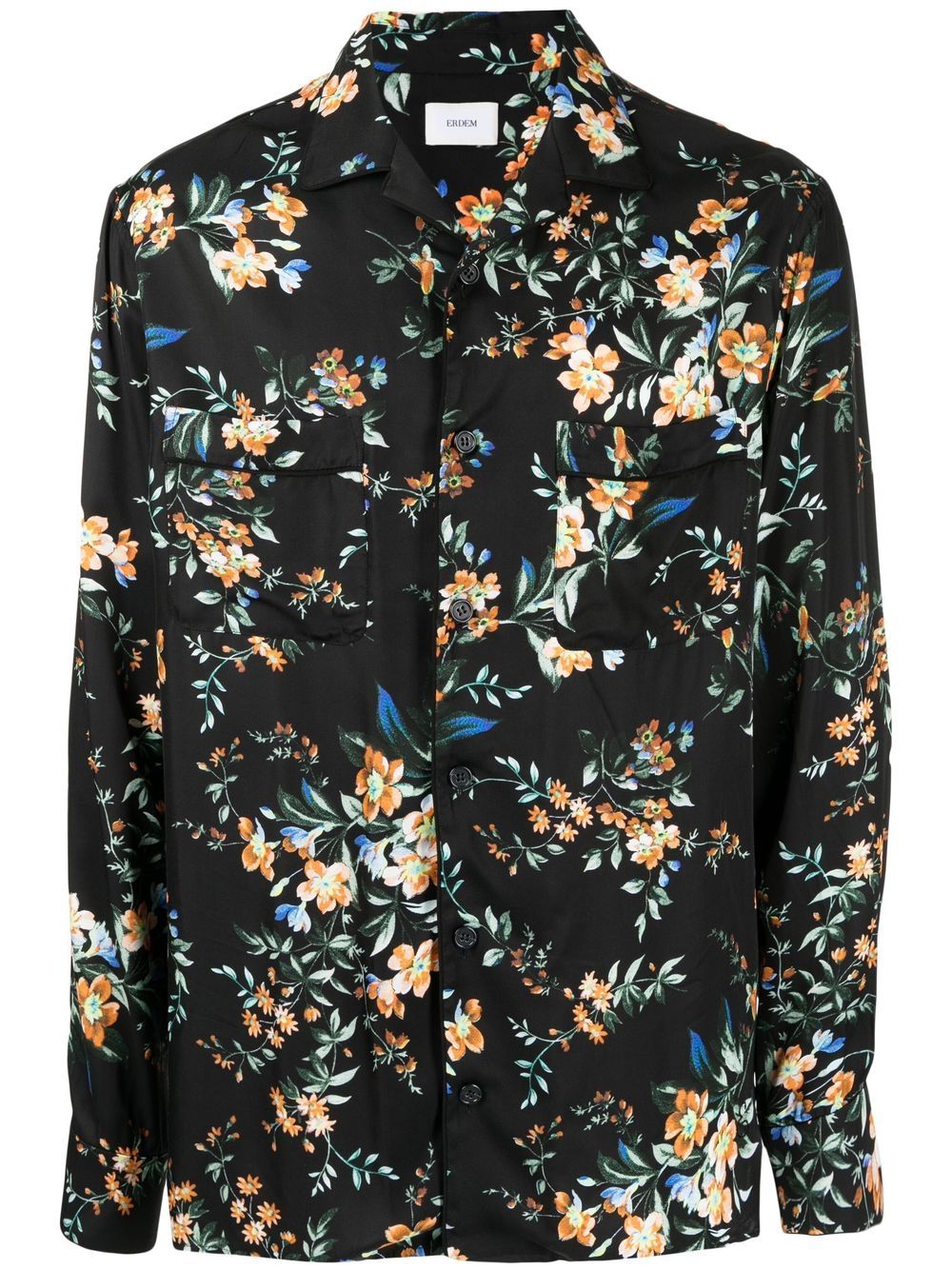 Floral-print long-sleeve shirt