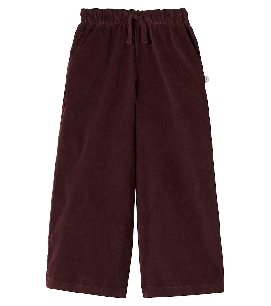 Cotton corduroy wide-leg pants