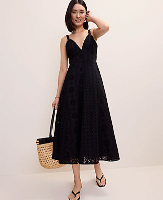 Ann Taylor Studio Eyelet Midi Dress