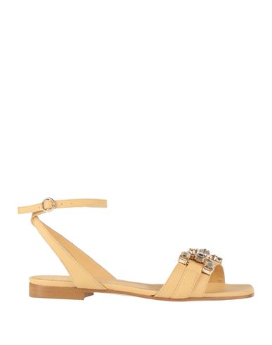 Woman Sandals Beige Size 7 Leather