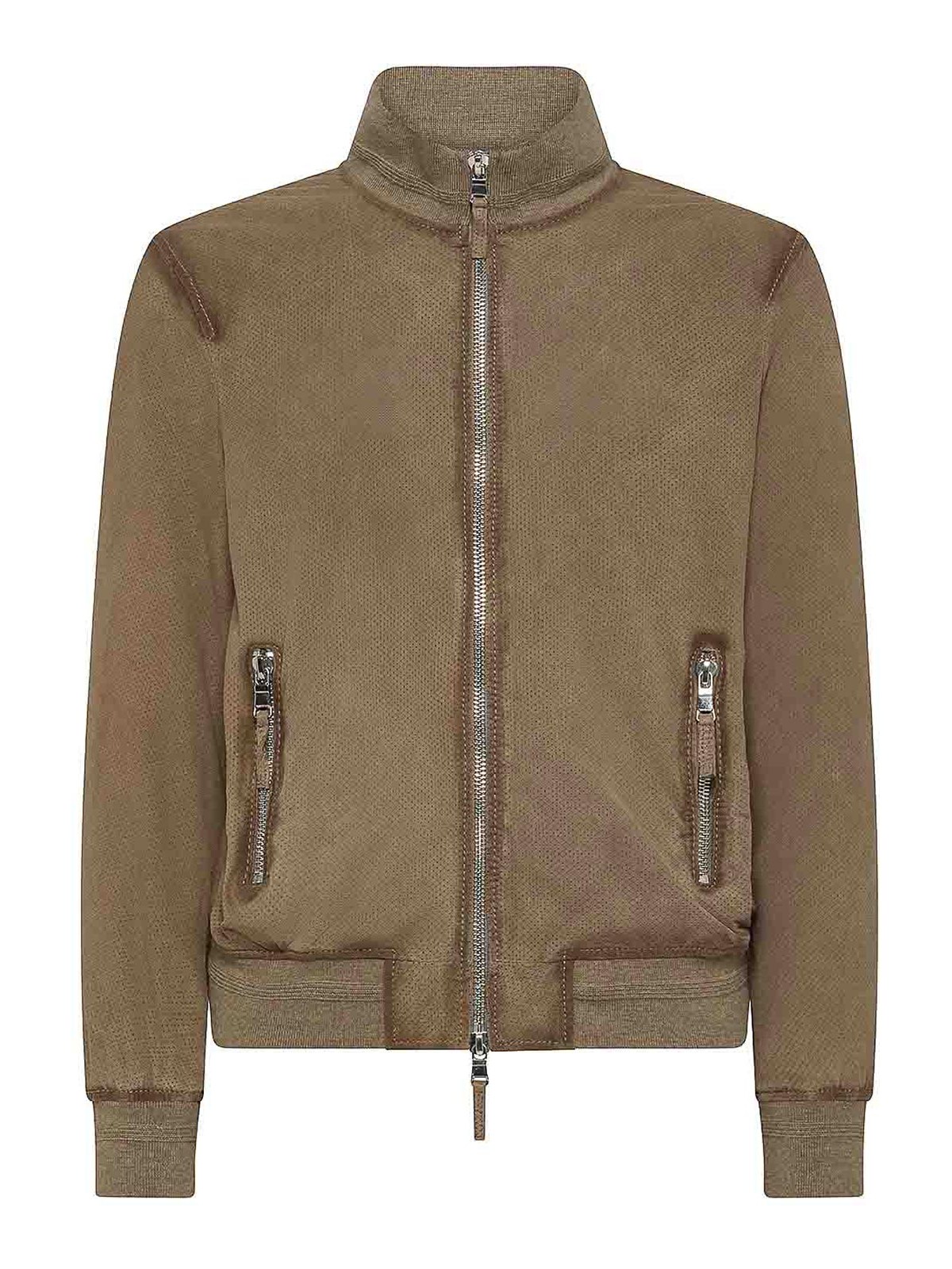 Suede Jacket With Zip Closure