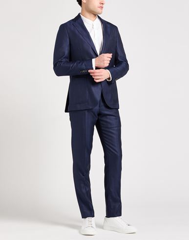 Man Suit Navy Size 40 Wool, Silk, Linen