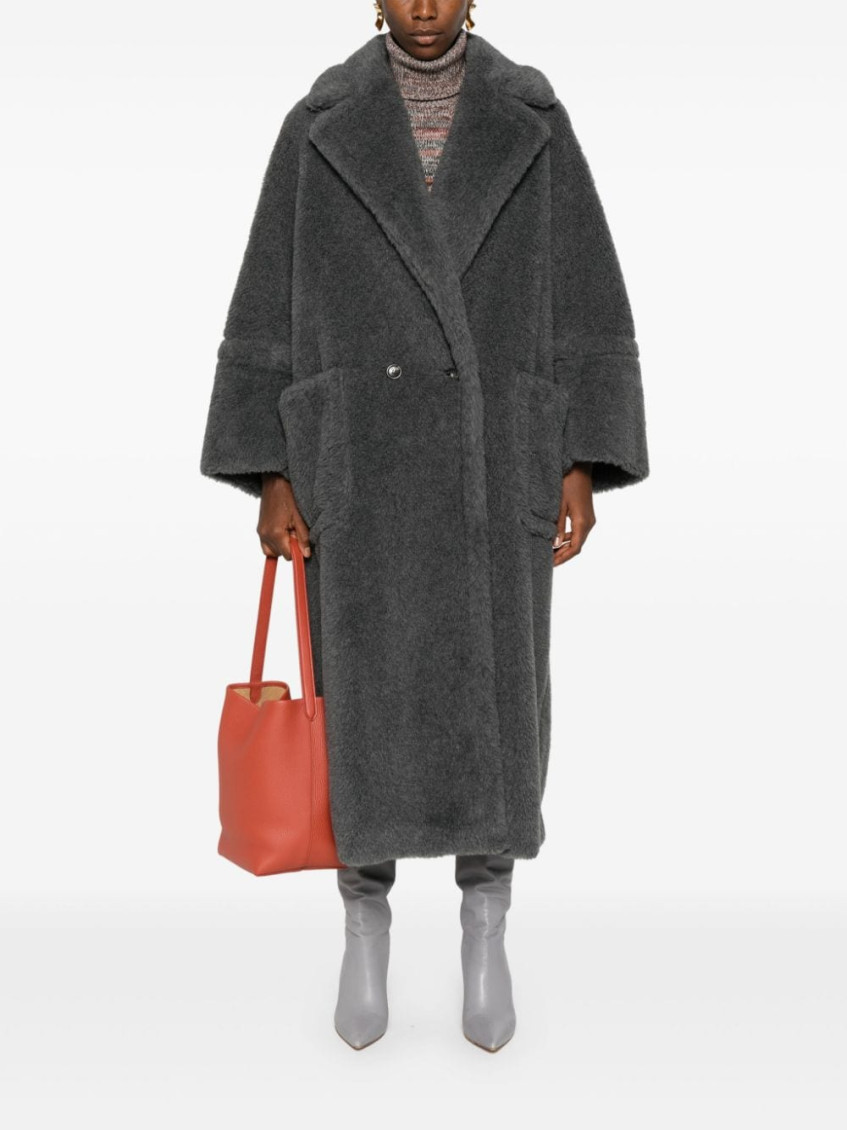 Oversized Teddy Coat In Wool And Alpaca Coats