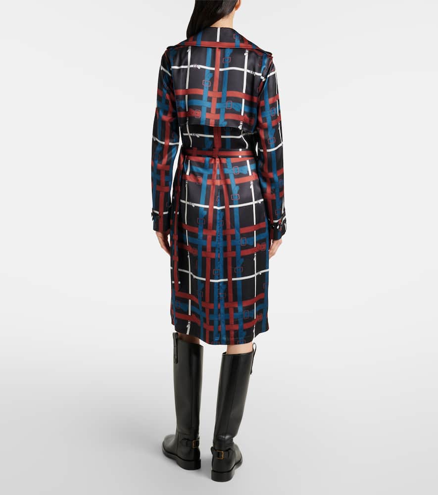Belt Check crêpe wrap dress