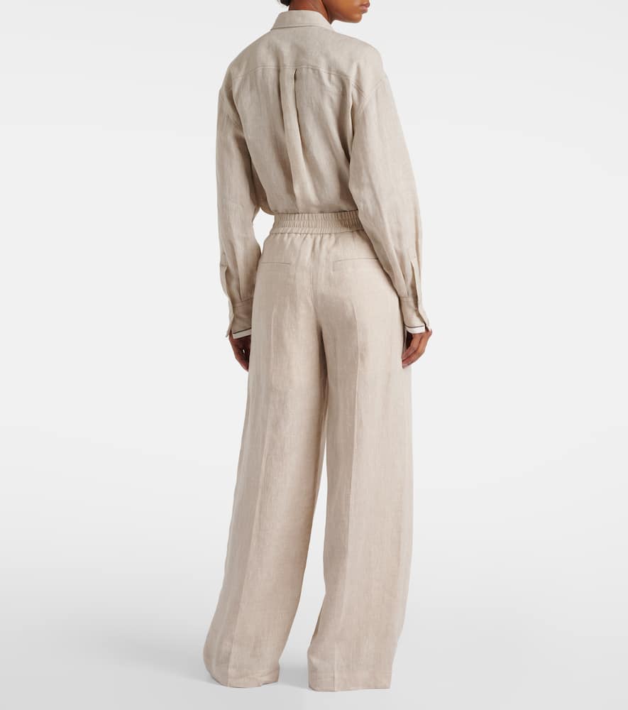 Linen wide-leg pants