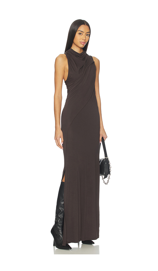 Helmut Lang Wind Maxi Dress in Dark Roast - Brown. L also in XS