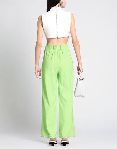 Première Dame Woman Pants Lime green Size L Viscose, Polyester