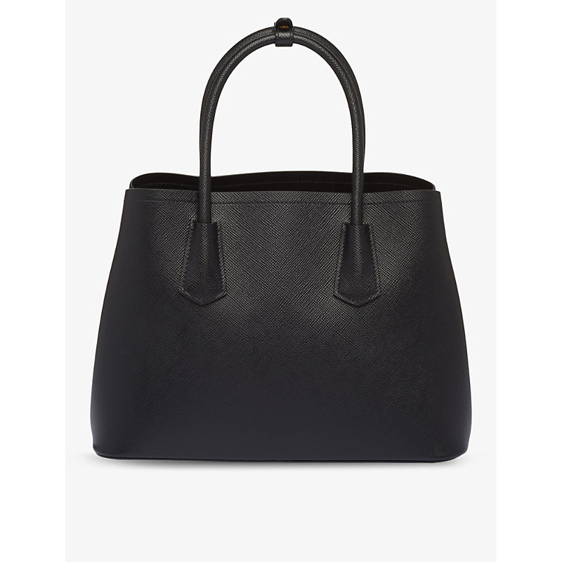 Black Double Small Leather Top-handle bag 