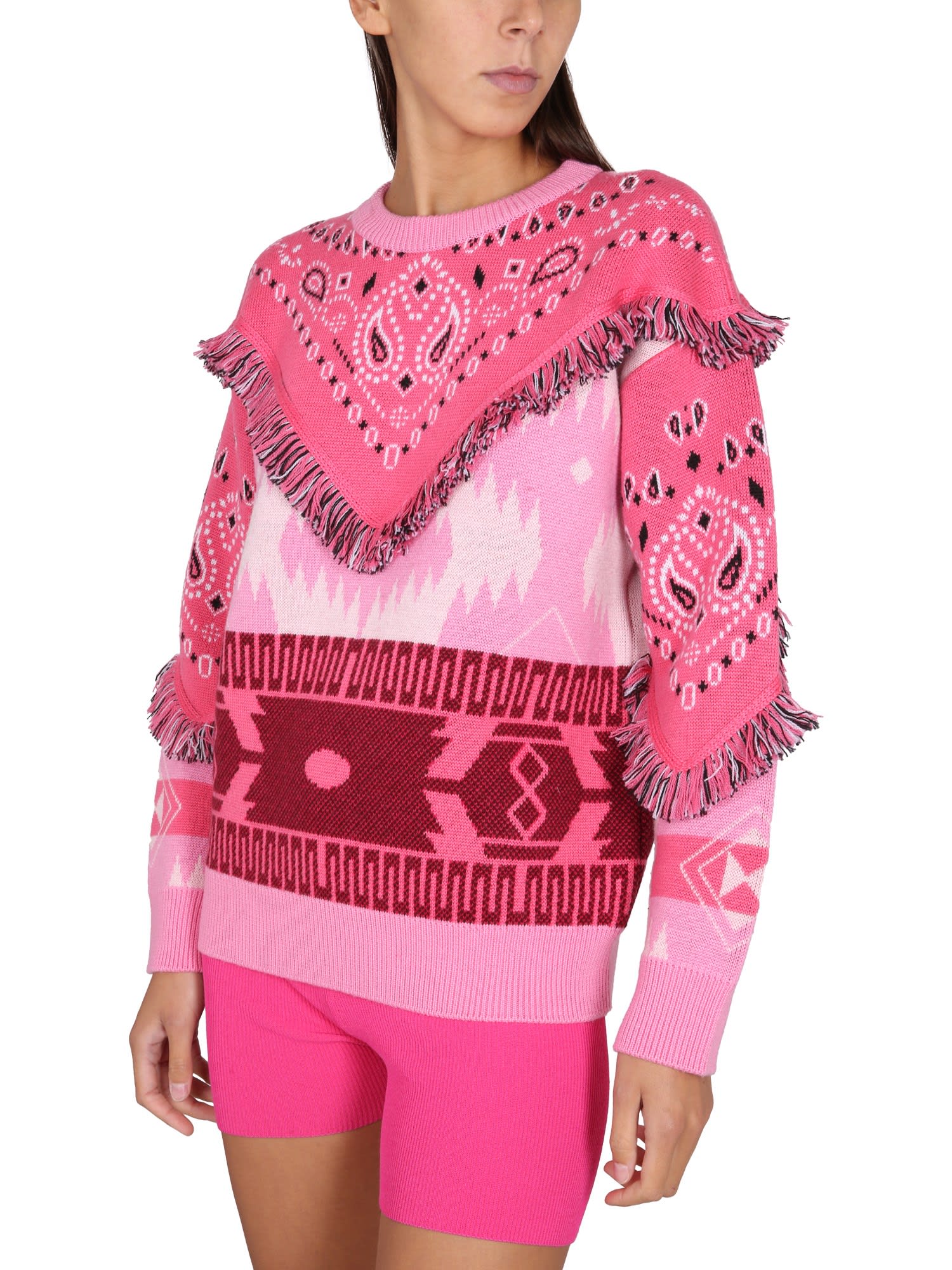 Sweat-shirts Jacquard Sweater With Icon Patches