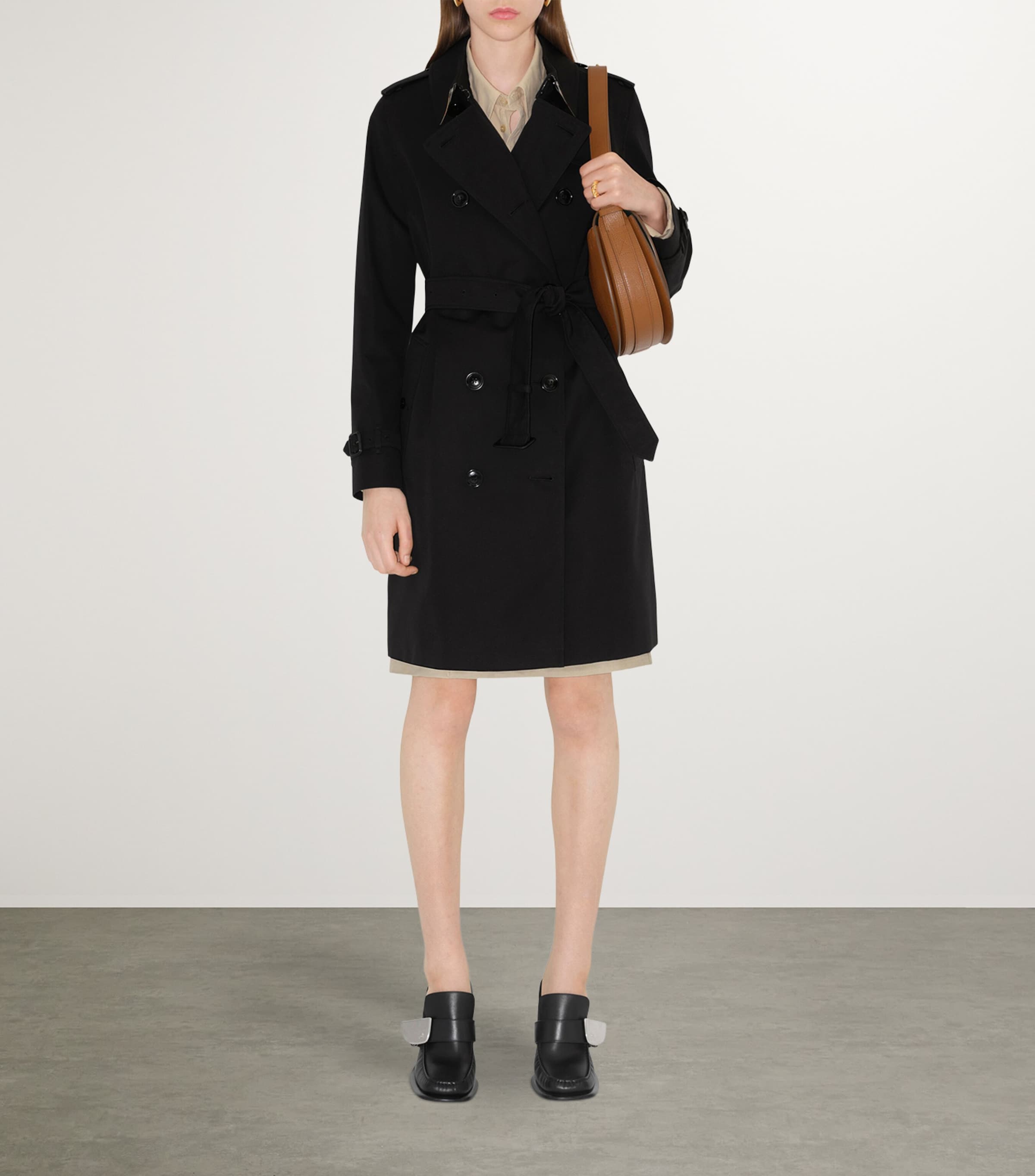 Gabardine Kensington Mid-Length Trench Coat