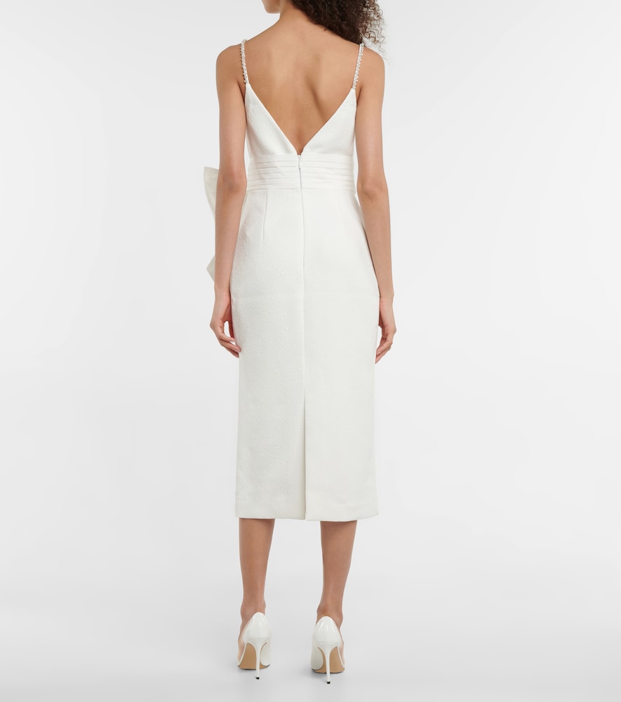 Rebecca Vallance Bridal Genevieve bow-trimmed crêpe midi dress