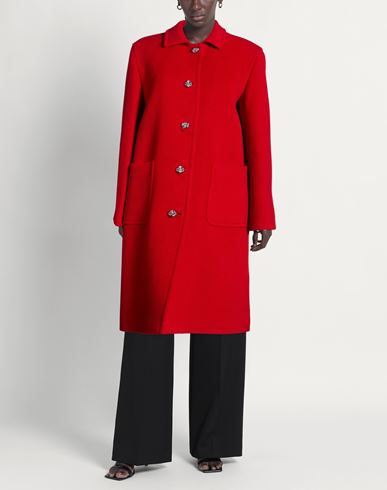 Woman Coat Red Size 6 Virgin Wool, Mohair wool