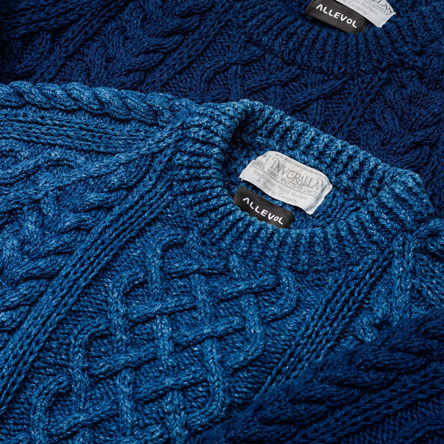 Cable Knit Crew 1A Indigo
