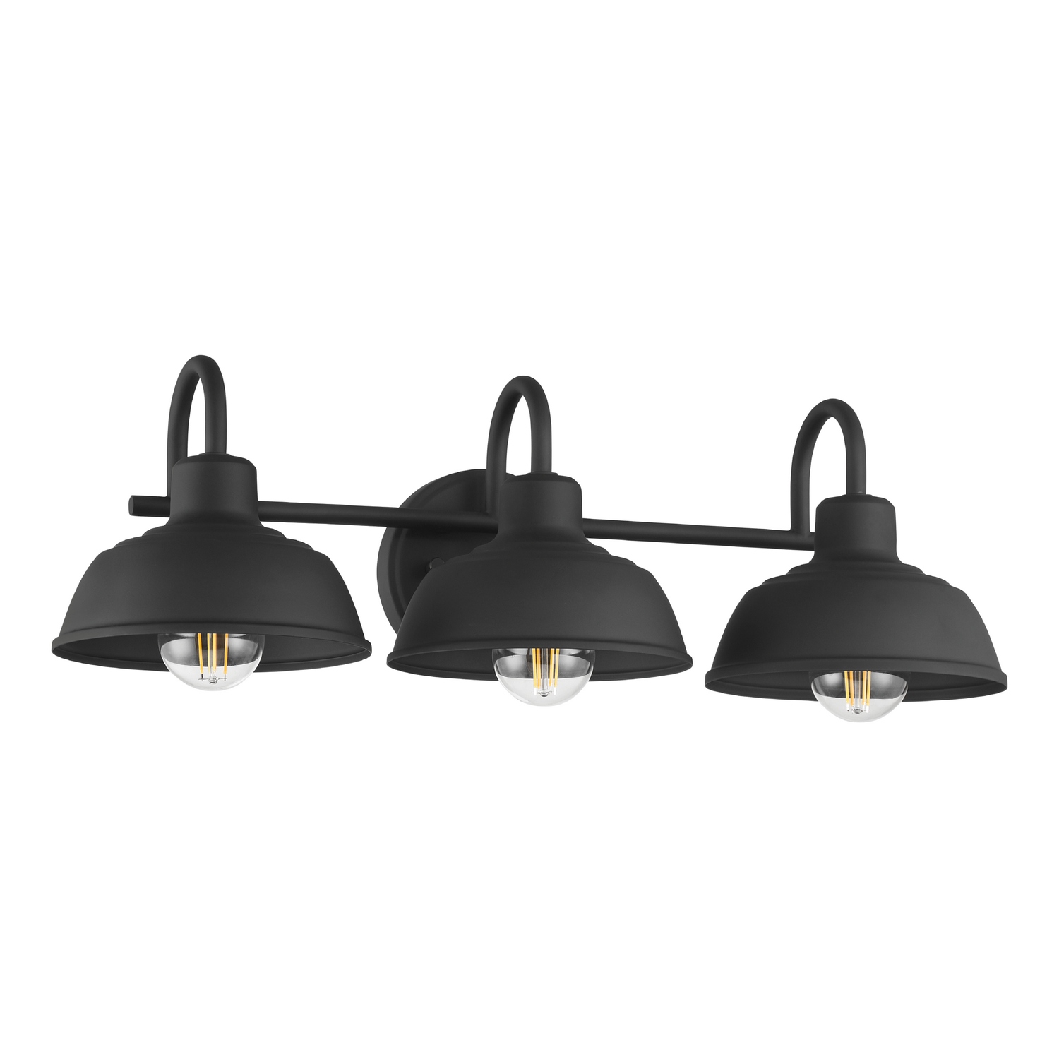 Matte Black Bathroom Vanity Light from the Mill Valley Collection
