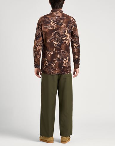 Man Shirt Brown Size 38 Cotton, Viscose