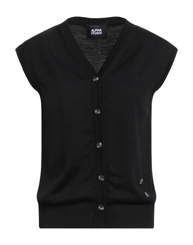 Woman Cardigan Black Size 4 Merino Wool