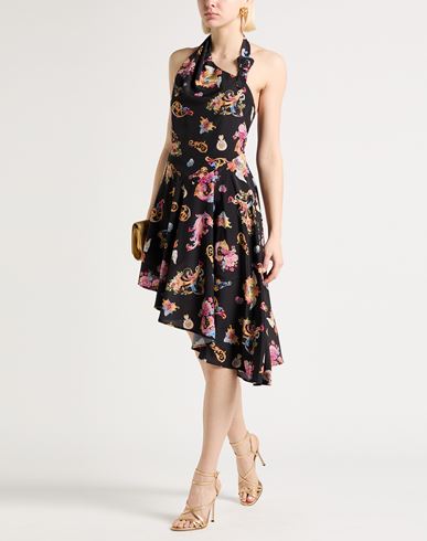 Woman Midi dress Black Size 10 Polyester