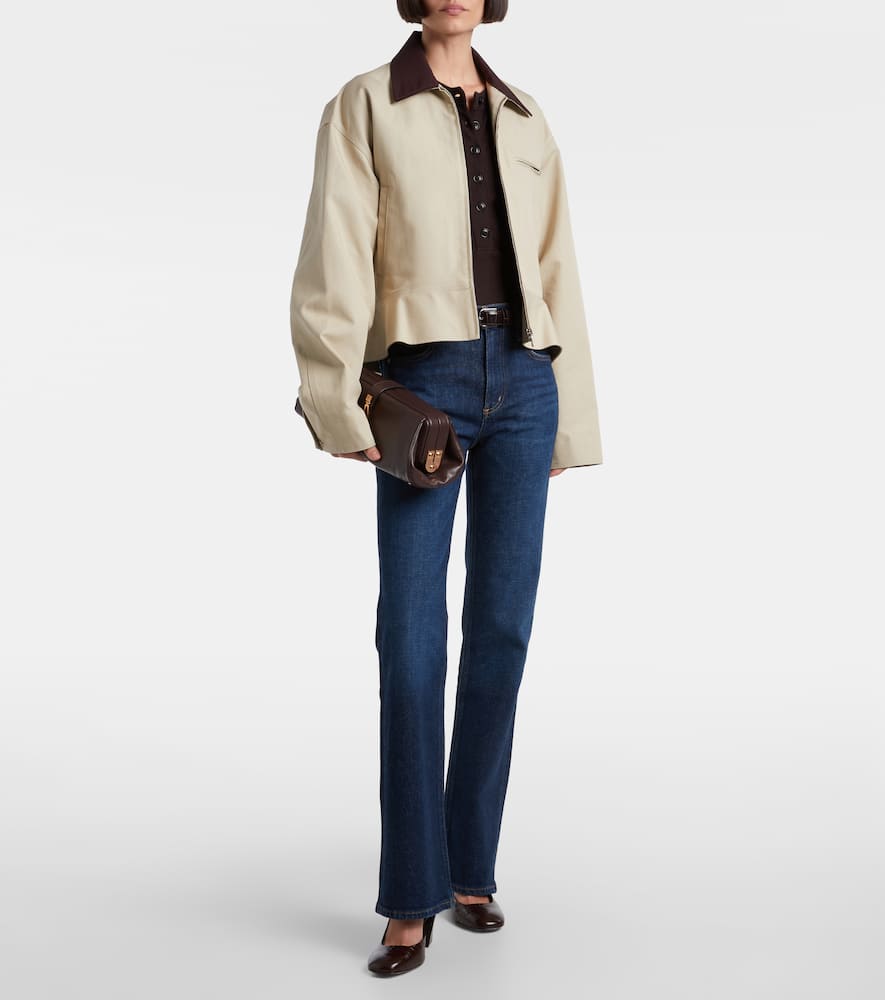Ribbed-knit jersey top