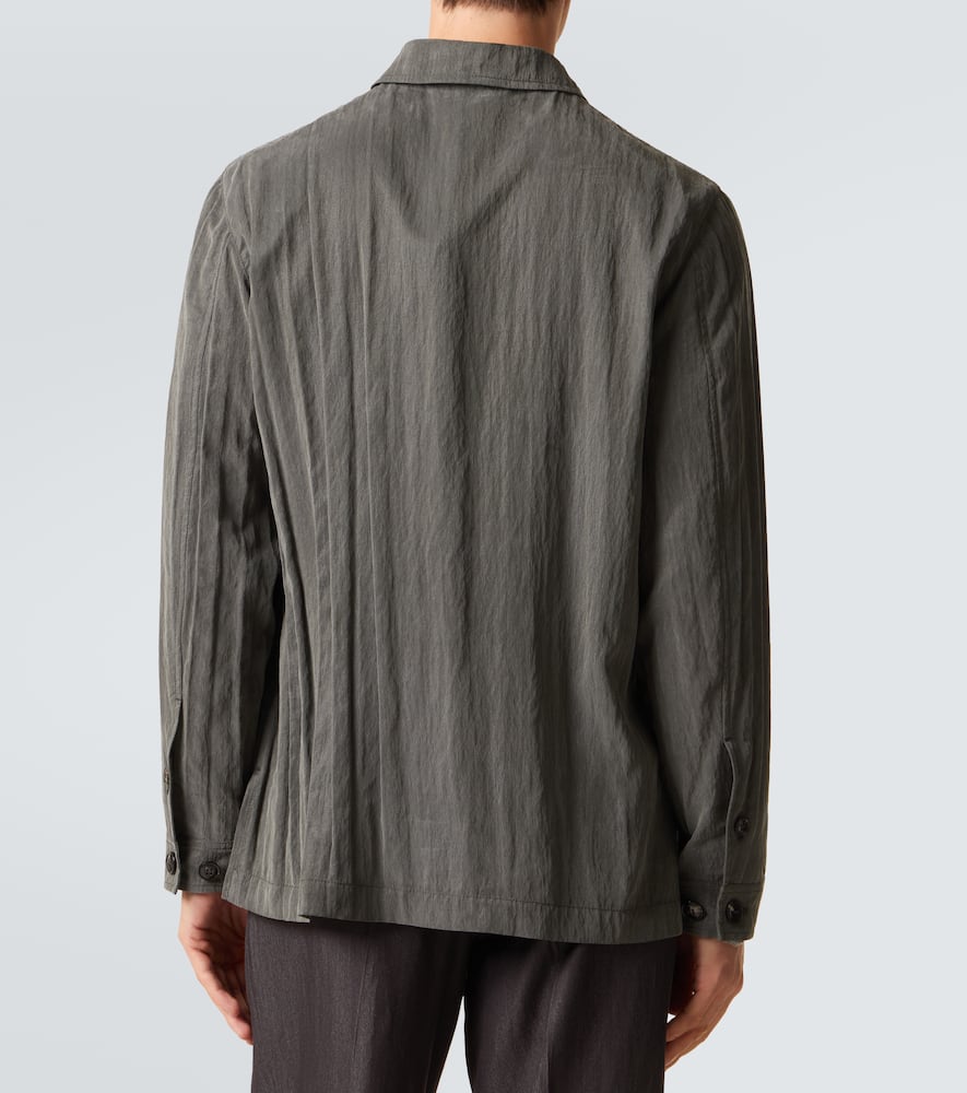 Pleated canvas overshirt