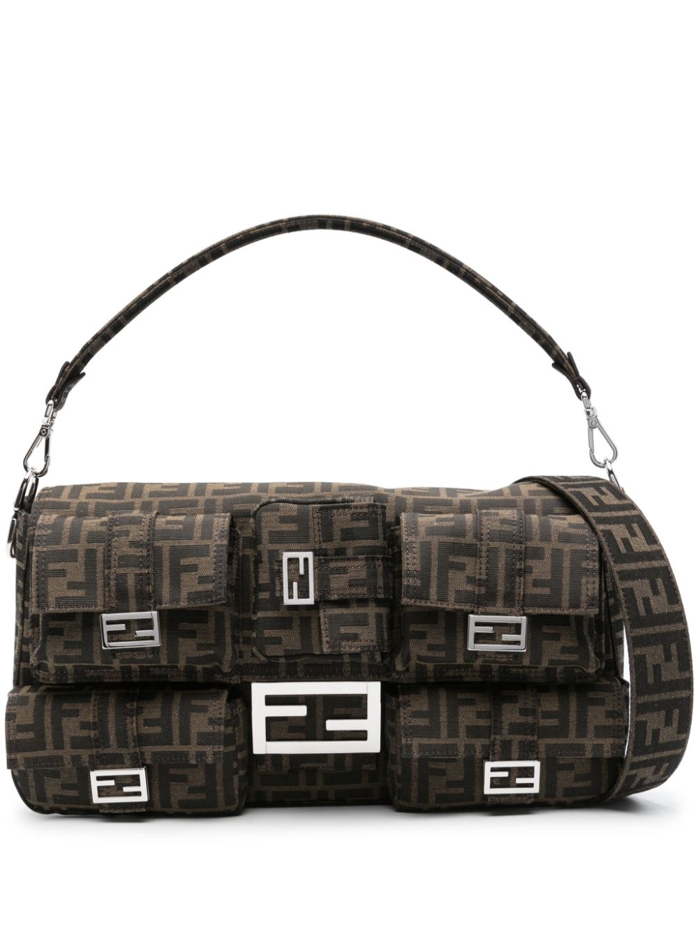 Maxi Multipocket Baguette shoulder bags - Brown