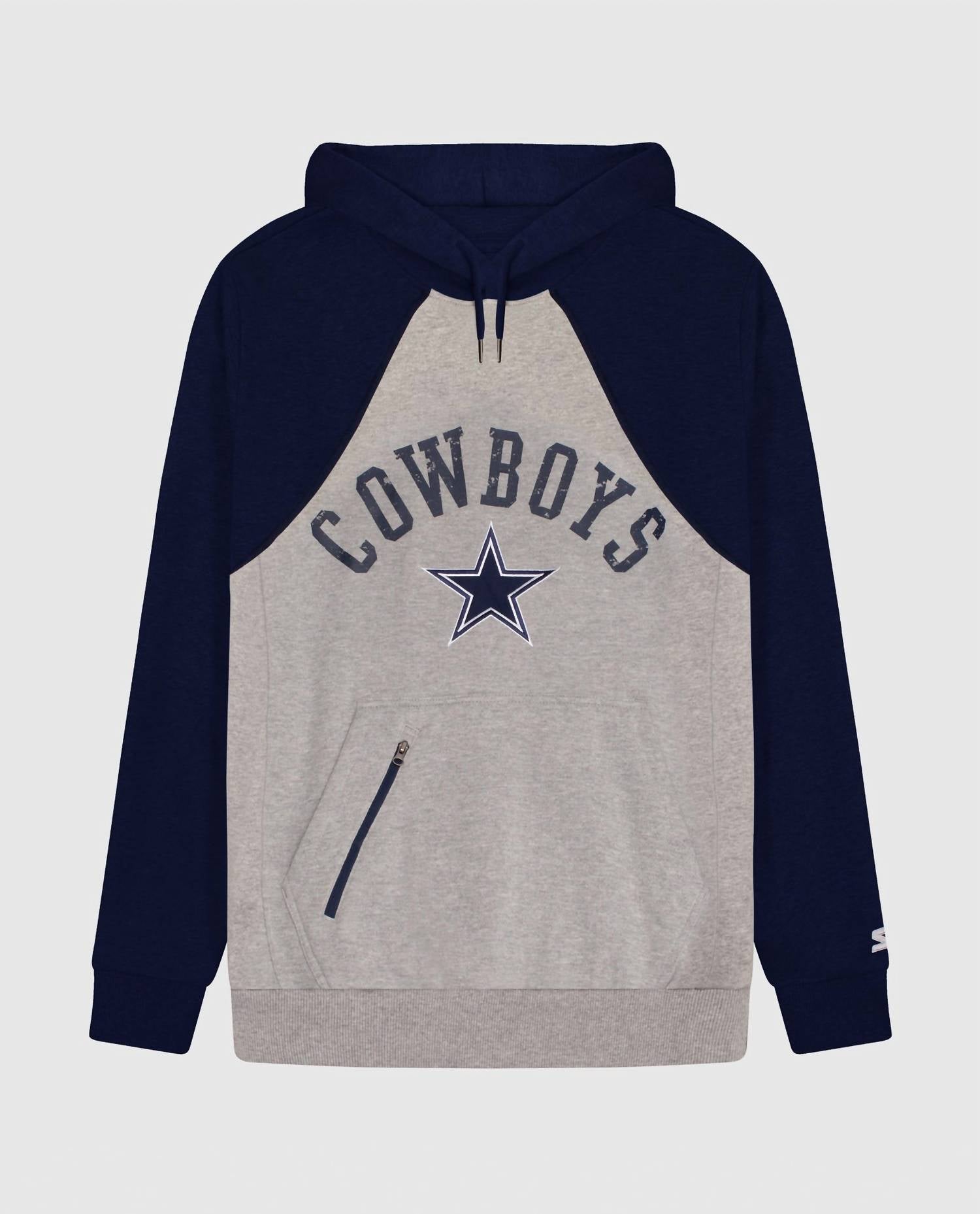 Men's Dallas Cowboys Front Zip-Pocket Hoodie In Grey