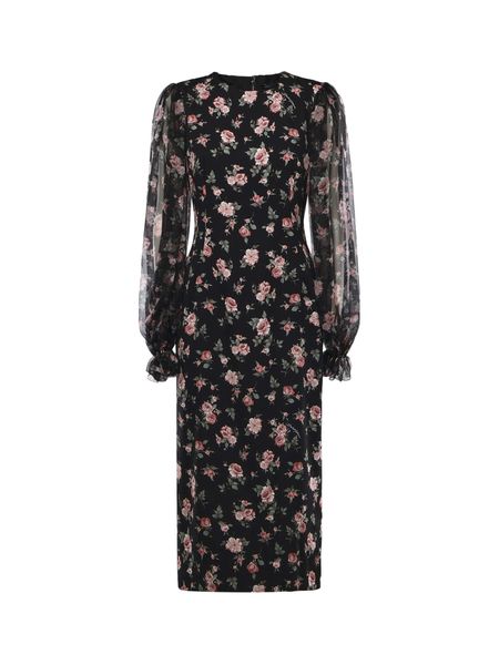 Dolce & Gabbana Vintage Roses-Printed Charmeuse Dress