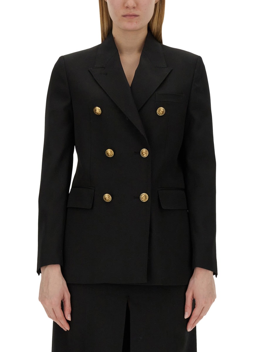 Golden Blazer In Black Wool