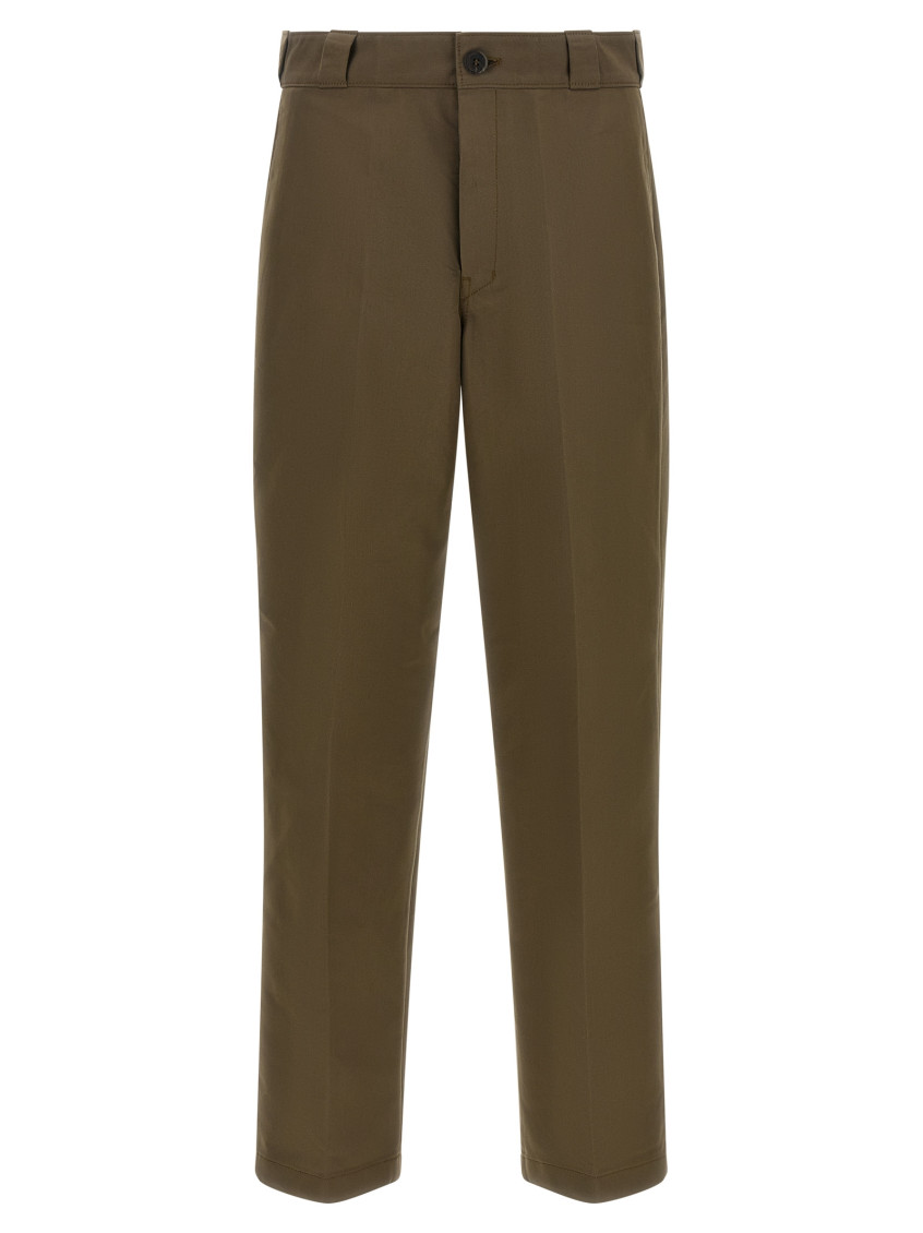 Prada - canvas tailored pants belt loops back pocket