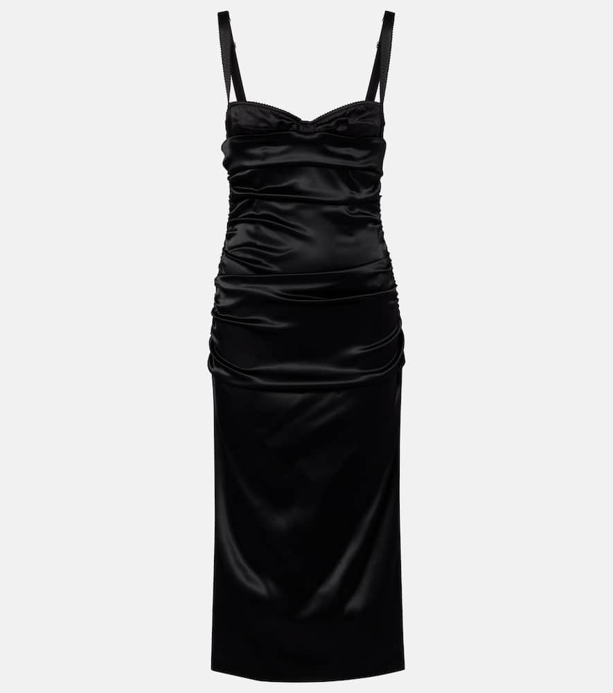 Ruched satin bustier dress