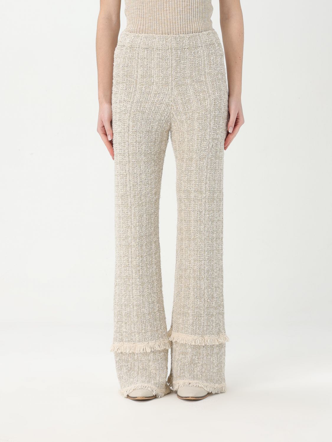Bouclé lurex trousers - Neutrals