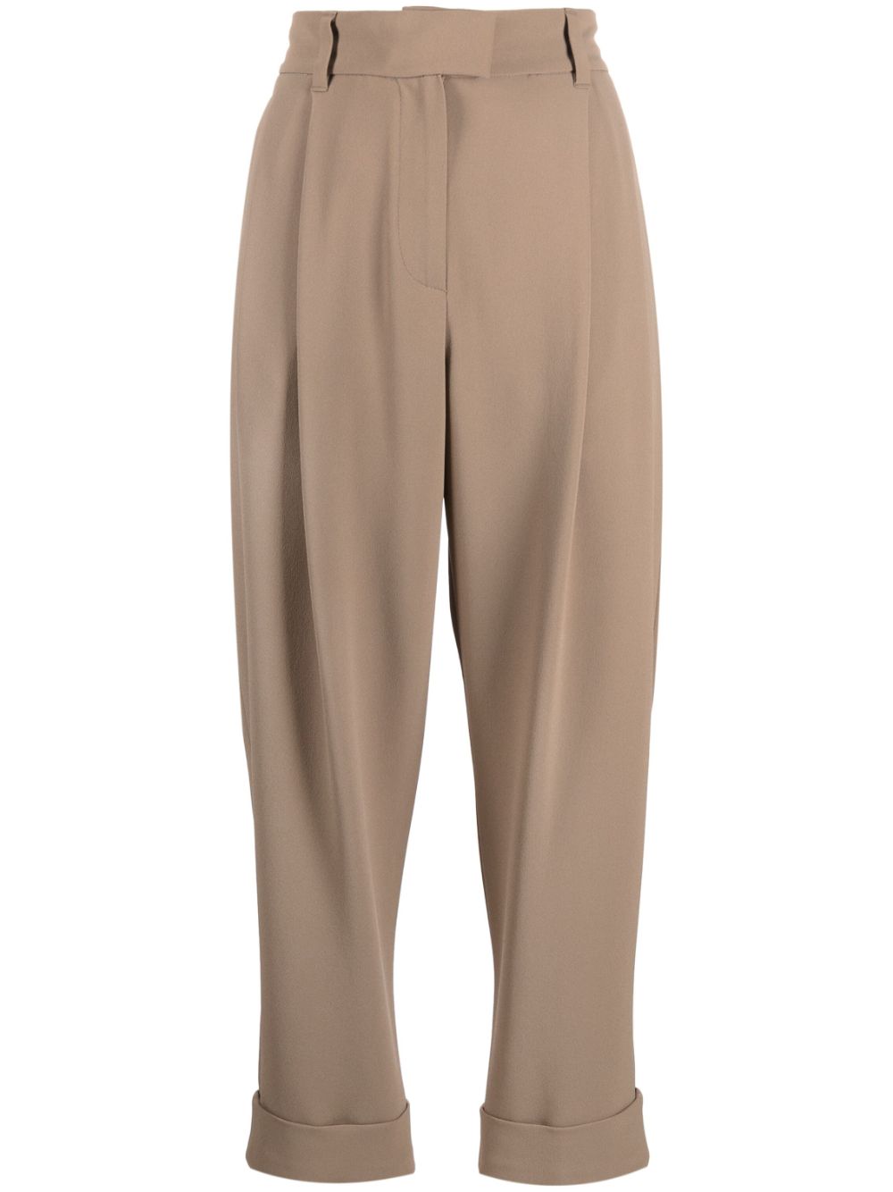 Cropped tailored trousers - Neutrals