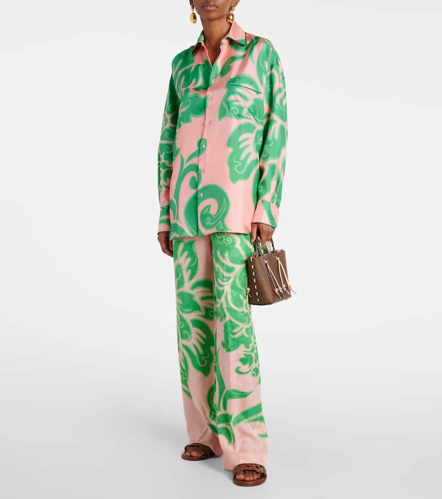 Printed silk blouse