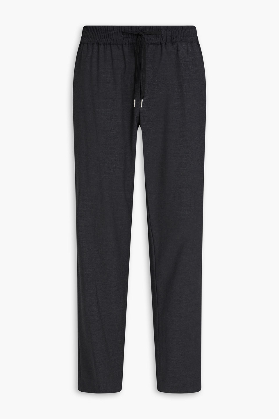 Tapered wool-blend crepe drawstring pants - Gray - FR 40
